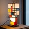 Colorful Glass Lamp Inspired By De Stijl: A Modern Swiss Style Masterpiece