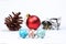 Colorful glass marble pine cone Christmas