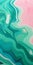 Colorful Glass Textured Waves: Light Emerald And Pink Fluid Acrylics