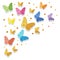 Colorful glittering butterflies vector illustration