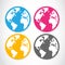 Colorful globe sticker set