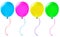 Colorful glossy balloons set on white background.