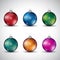 Colorful Glossy Christmas Balls with Various Snowflake Designs V