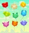 Colorful glossy flying animal-shaped balloons.