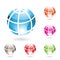 Colorful Glossy Globe Icons