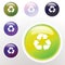 Colorful glossy recycle button
