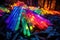 colorful glow sticks lying in a pile