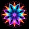 Colorful Glowing Flower: Intricate Geometric Design With Spiritual Symbolism