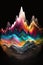 Colorful glowing mountain soundwave. Generative AI