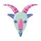 Colorful goat head, capricorn zodiac sign, modern design