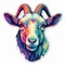 Colorful Goat Head Sticker With Bold Portraits