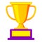 Colorful golden winner cup icon.