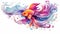 Colorful goldfish isolated on a white background. illustration. Generative AI