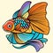Colorful goldfish on a light background. Vector illustration for your design. generative AI