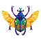 Colorful Goliath Beetle Icon in Flat Design