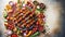 Colorful Gourmet Grilled Vegetable Skewers, AI Generated