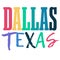 Colorful gradient Dallas Texas text colors