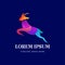 Colorful Gradient Jumping Goat Logo Design Vector