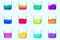 Colorful Gradient Paint Buckets in Minimalist Style in different colors. Modern color containers design