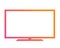 Colorful gradient pink to orange OLED black flat smart wide TV icon