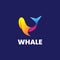 Colorful Gradient Whale Logo Design