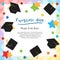 Colorful graduation day card illustration design