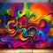 Colorful graffiti   texture as background