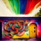 Colorful graffiti   texture as background