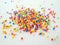 Colorful grains on white background