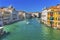 Colorful Grand Canal From Ponte Academia Bridge Venice Italy