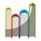 Colorful graphic of stack of books without contour and half shadow