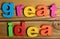 Colorful great idea word