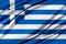 Colorful Greece flag waving in the wind.