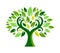 Colorful green color Tree Logo.