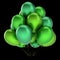 Colorful green helium balloons bunch. party decoration classic