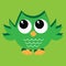 Colorful green owl