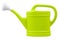 Colorful green Plastic Watering Can, isolated on white background with clipping path, spring time concept for home garden or