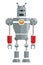 colorful grey robot with two antennas icon