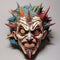 Colorful Grotesque Clown Mask With Spikes - Tanbi Kei Style