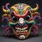 Colorful Grotesque Devil Mask: 3d Rendering By Octothorpe Studios