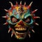 Colorful Grotesque Skull Mask Inspired By Joe Madureira\\\'s Style