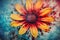 Colorful grunge flower closeup