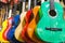 Colorful guitars on the Istanbul Grand Bazaar.