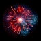 Colorful, gunshots and fireworks explosions on a black background. New Year\\\'s fun and festiv