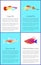 Colorful Guppy and Swordtail Fishes Vector Posters