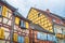 Colorful half timbered houses in alsace