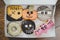 Colorful Halloween donut sweet box