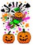 Colorful Halloween illustration art brims with life, featuring a festive pumpkin that encapsulates the whimsy of the occasion