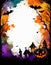 Colorful Halloween splash frame background