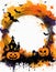 Colorful Halloween splash frame background